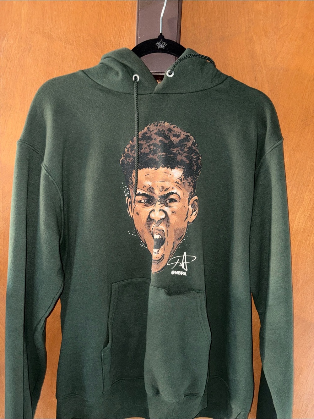 Champion Dark Green Hoodie with Graphic Face Print